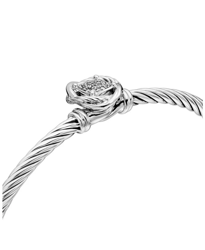 Infinity Bracelet Sterling Silver with Diamonds, 3mm