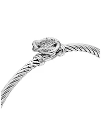 Infinity Bracelet Sterling Silver with Diamonds, 3mm