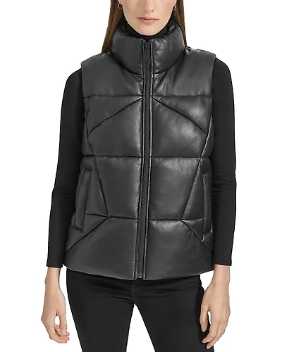 Marc New York Faux Leather Puffer Vest