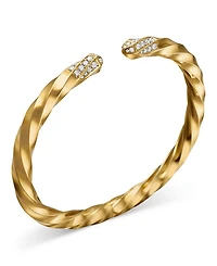 Cable Edge® Bracelet in 18K Yellow Gold with Diamonds, 5.5mm
