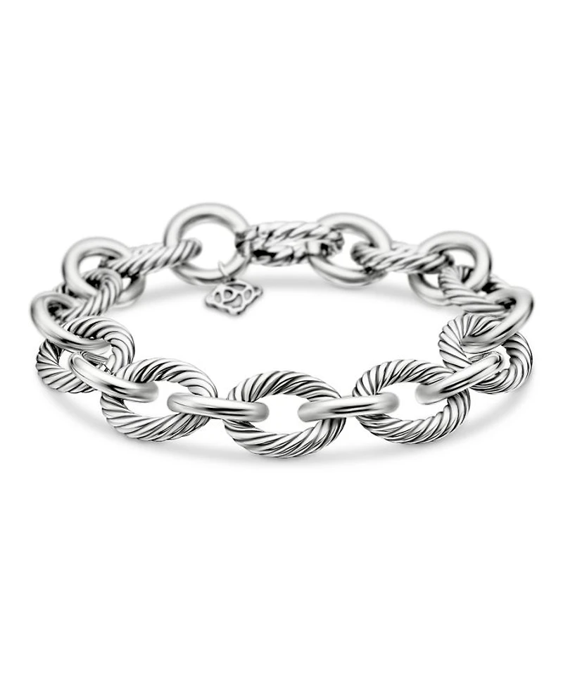 Oval Link Chain Bracelet Sterling Silver, 12mm