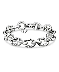 Oval Link Chain Bracelet Sterling Silver, 12mm