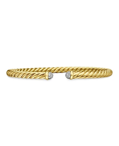 Cable Flex Bracelet 18K Yellow Gold with Diamonds, 4mm
