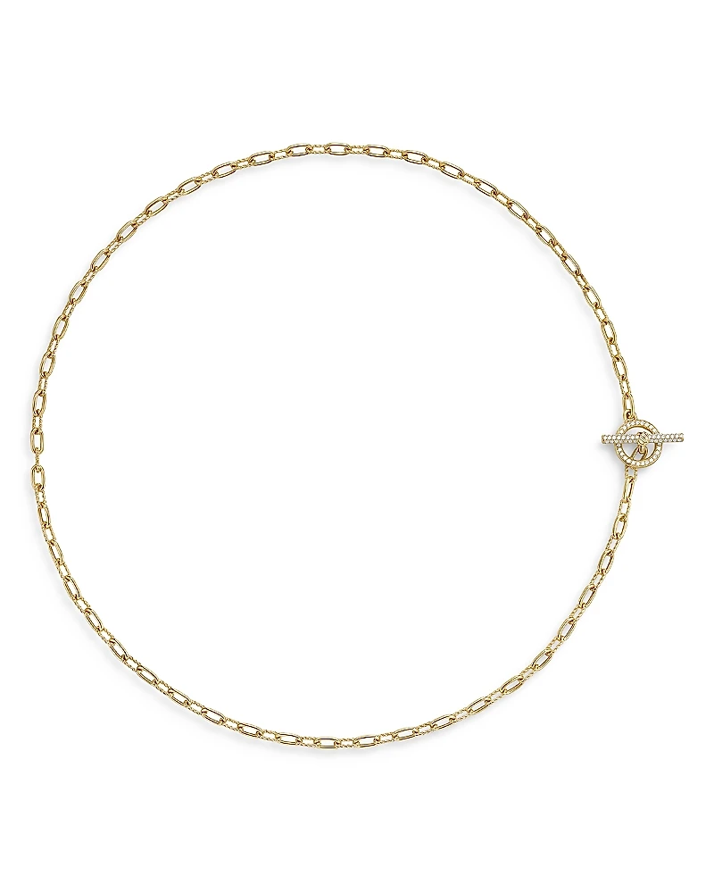 Dy Madison Pave Diamond Toggle Chain Necklace