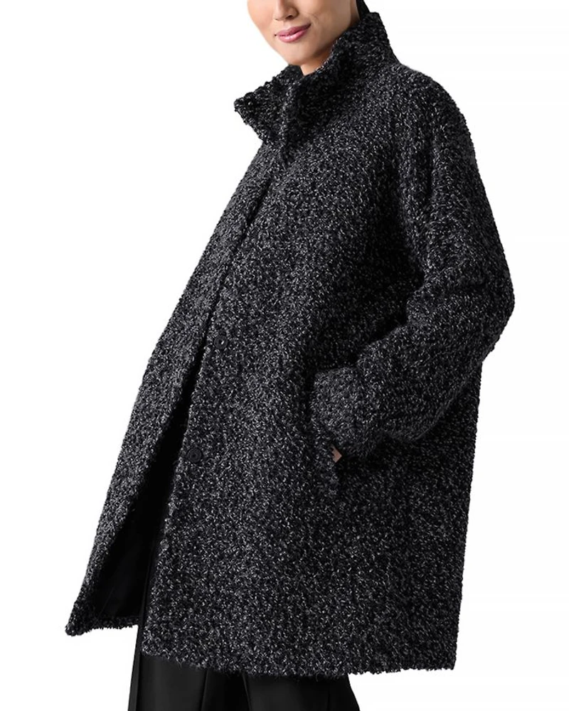 High Collar Boxy Long Sleeve Coat