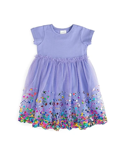 Sweet Wink Girls' Lavender Confetti Short Sleeve Tutu Dress - Little Kid, Big Kid