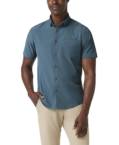 Mizzen+Main Leeward Short Sleeve Dress Shirt Dusty Blue Heather
