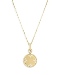Roberto Coin 18K Yellow Gold Venetian Princess High Polish Diamond Medallion Pendant Necklace, 16-17