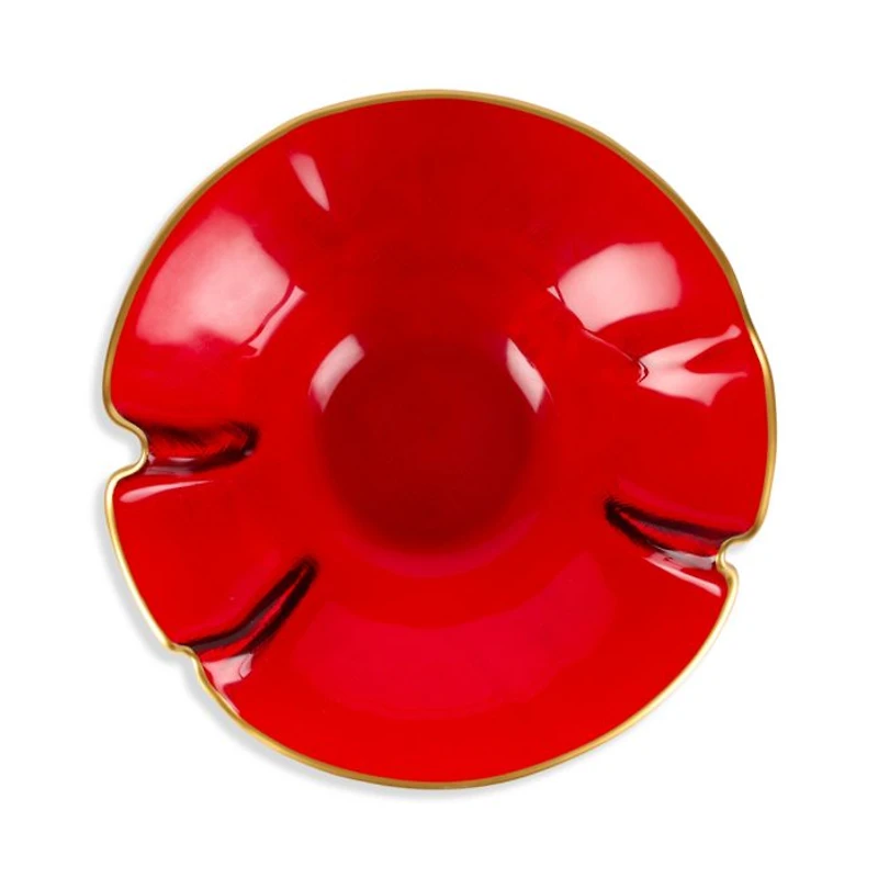 Holiday Glass Small Ruffled Bowl
