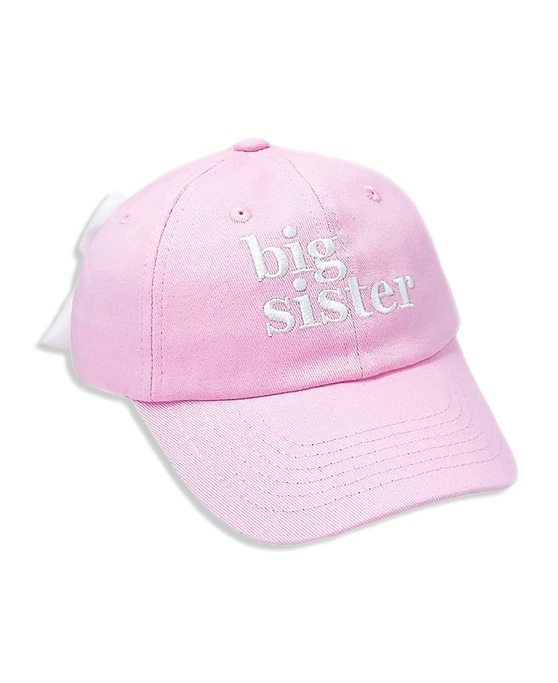 Bits & Bows Girls' Big Sister Bow Baseball Hat - Baby