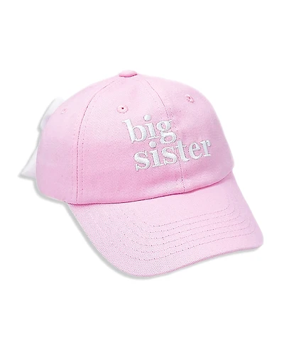 Bits & Bows Girls' Big Sister Bow Baseball Hat - Baby