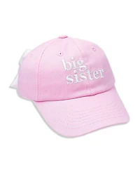 Bits & Bows Girls' Big Sister Bow Baseball Hat - Baby