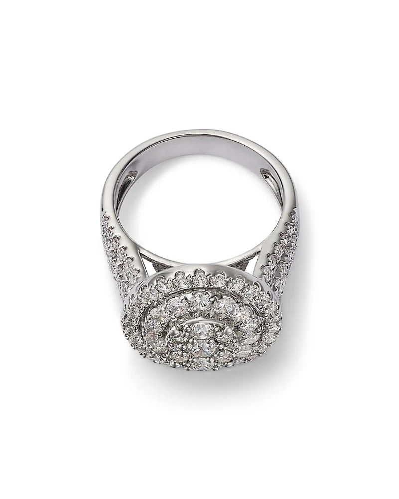 Diamond Cluster Ring in 14K White Gold, 2.35 tcw