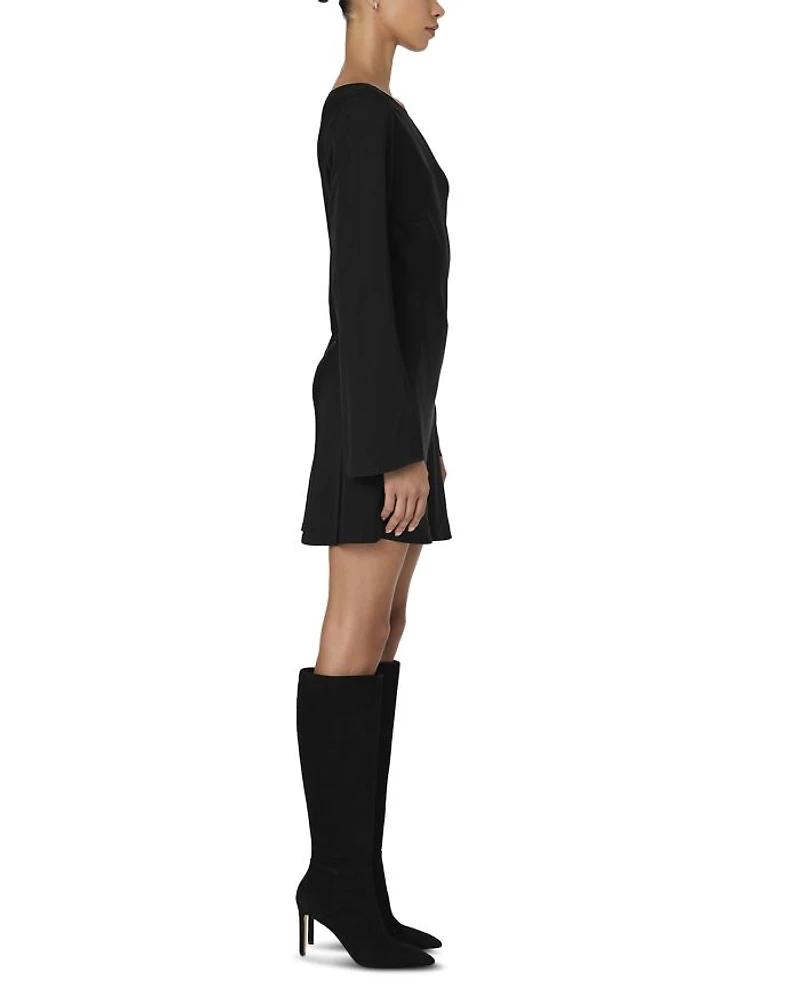 Ennis Satin Bell Sleeve Mini Dress