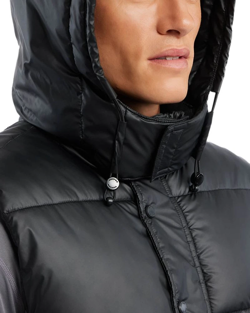 Chiswell Nylon Quilted Removable Hood Full Zip Puffer Vest