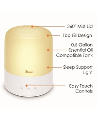 3 in 1 Compact Humidifier - 0.5 Gallon with Sleep Support Light & Aroma Diffuser