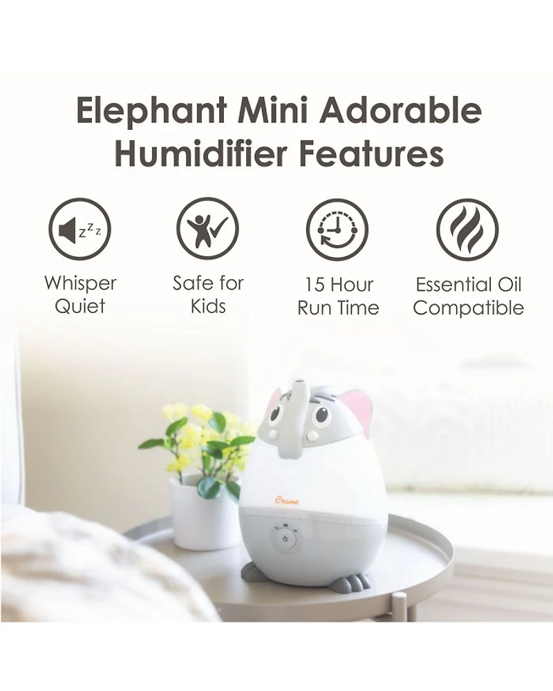 Adorable Humidifier, Mini Elephant, Cool Mist Humidifier with Vapor Tray, 0.5 Gal.