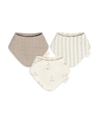 Crane Baby Avery Bunny Cotton Muslin Bibs, 3 Pack - Ages 0-36 Months