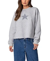 Edikted Gingham Star Sweatshirt