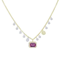 Meira T 14K Yellow Gold Diamond & Pink Sapphire Necklace, 18