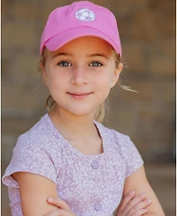 Girls' Soccer Bow Baseball Hat in Magenta - Little Kid