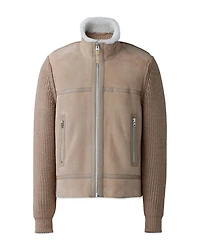Mixed Media Zip Front Jacket