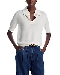 C by Bloomingdale's Cashmere Short Sleeve Polo Sweater - Exclusive
