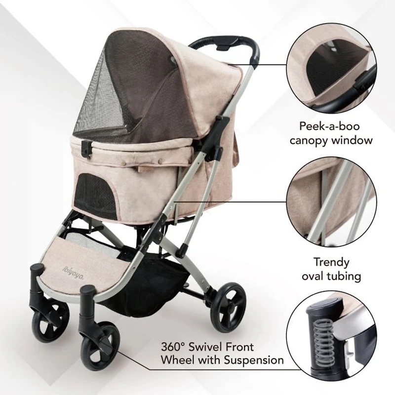 Evolution Speedy Fold Pet Buggy, Best Foldable Dog-Cat Pet Stroller, 4-Wheel Medium Dog Buggy