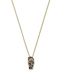 Bloomingdale's Fine Collection White, Brown & Black Diamond Animal Print Flip Flop Pendant Necklace