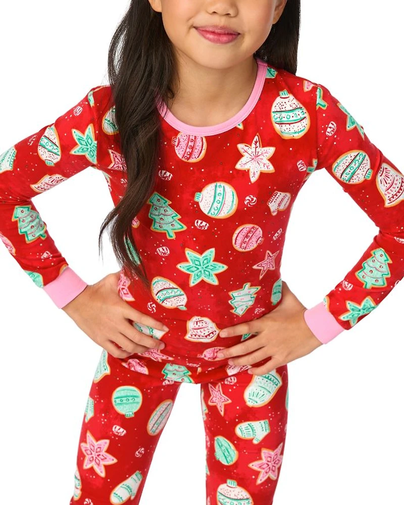 Unisex Christmas Printed Long Sleeve Pajama Set - Little Kid, Big Kid