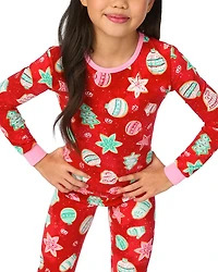 Unisex Christmas Printed Long Sleeve Pajama Set - Little Kid, Big Kid