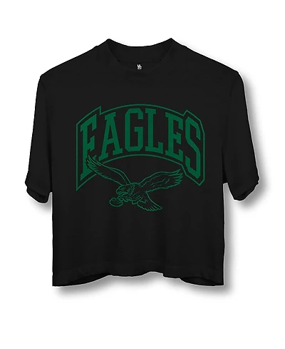 Junk Food Clothing Women's Nfl Philadelphia Eagles Blitz Mock Neck Crop Tee
