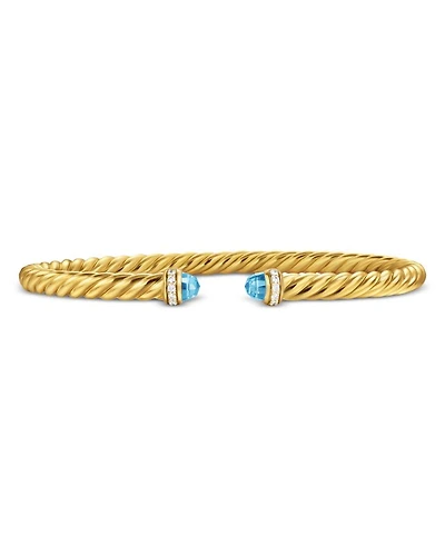 Cablespira Flex® Bracelet 18K Yellow Gold with Gemstones and Diamonds, 4mm