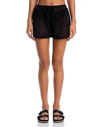 The Nancy Eyelet Swim Cover-Up Shorts
