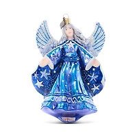 Jay Strongwater Night Angel Glass Ornament