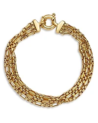 14K Yellow Gold Triple Layer Box Link Chain Bracelet