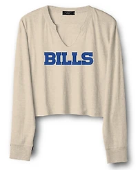 Junk Food Clothing Women's Nfl Buffalo Bills Sunday Crop Thermal Sweatshirt