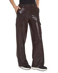 Callie Foil Faux Suede Pants