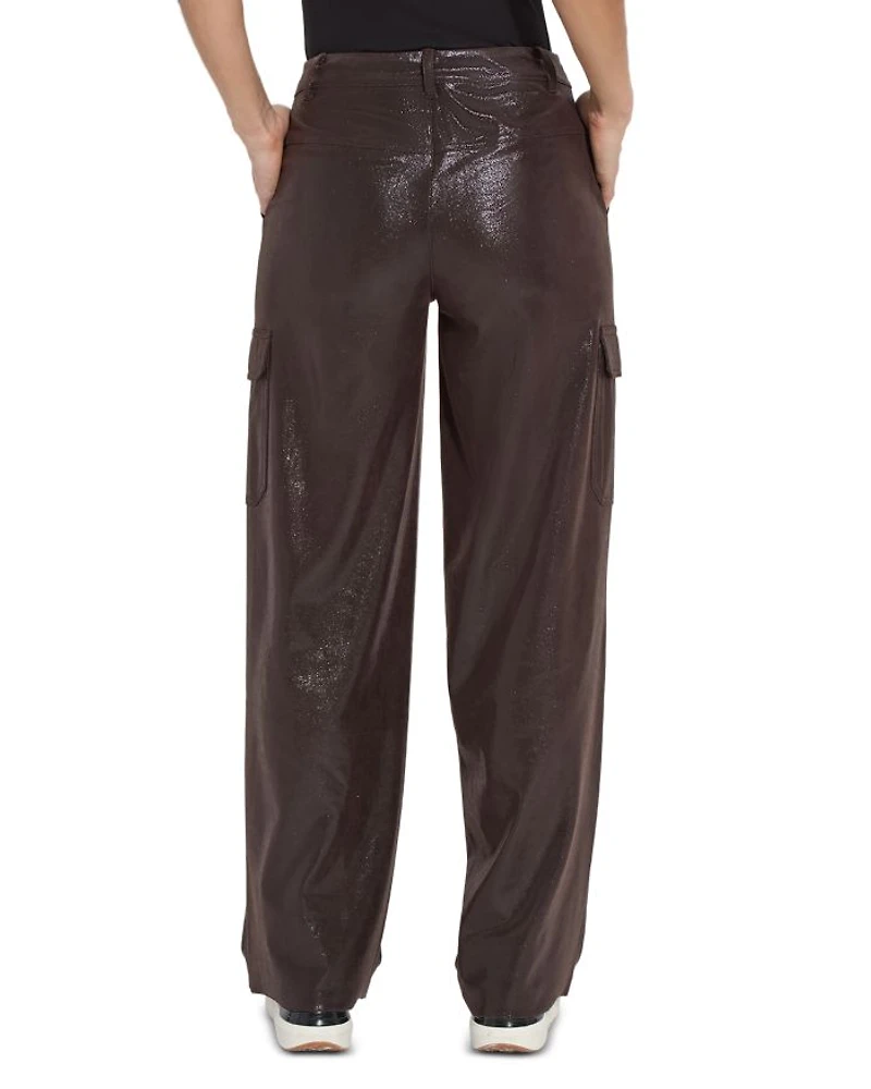 Callie Foil Faux Suede Pants