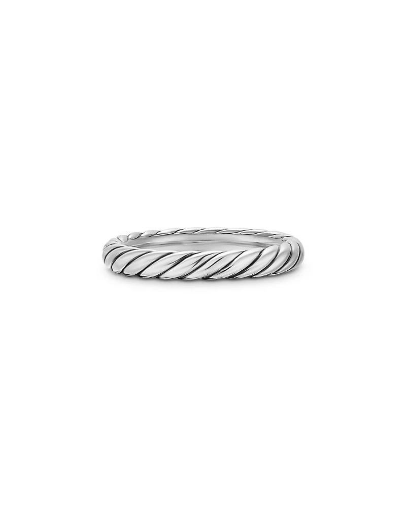 Cable Band Ring Sterling Silver, 3.4mm