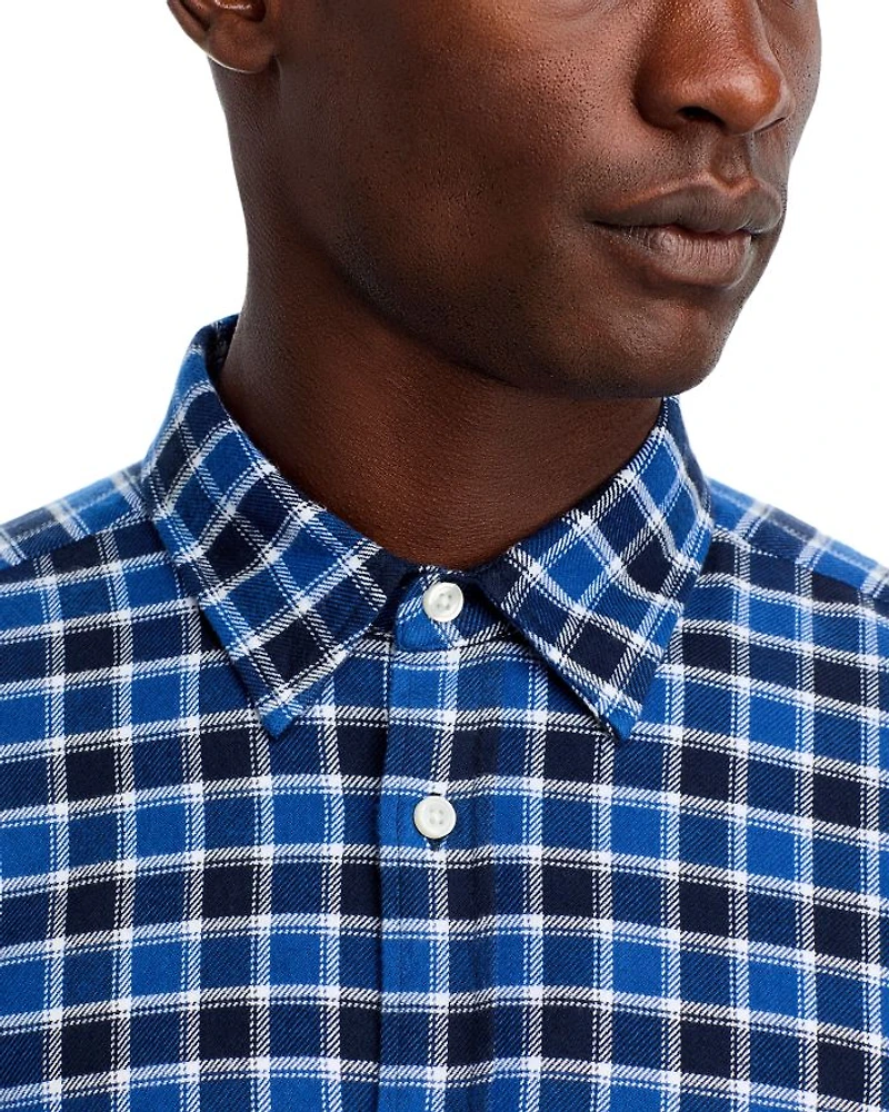 Cotton Check Slim Fit Button Down Shirt