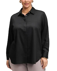 Foxcroft Plus Long Sleeve Matte Shirt
