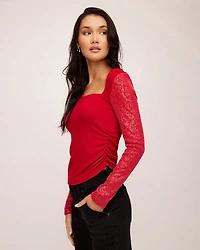 Cady Contrast Sequin Top