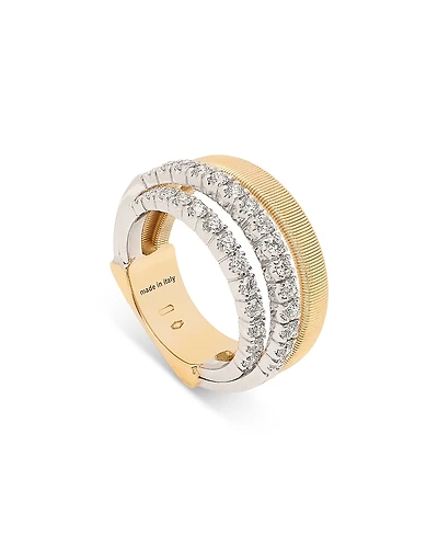 Marco Bicego 18K Yellow & White Gold Masai Diamond Four Row Coil Ring