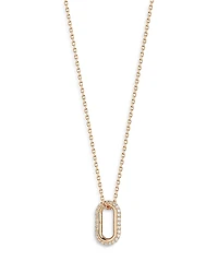 Walters Faith 18K Rose Gold Diamond Saxon Mini Single Link Pendant Necklace, 16