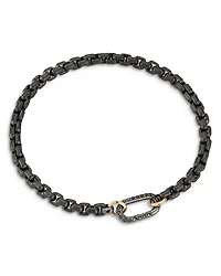 Men's Sterling Silver Diamond Clasp Saxon Chain Link Bracelet