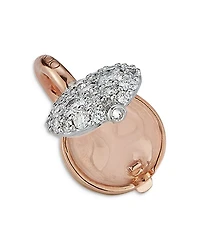 18K Rose & White Gold Diamond Chantecaille Small Pebble Charm Pendant