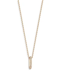 18K Rose Gold Diamond Saxon Mini Single Link Pendant Necklace, 16"