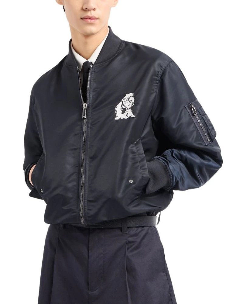 Shiny Nylon Bomber Jacket