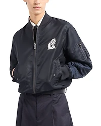 Shiny Nylon Bomber Jacket